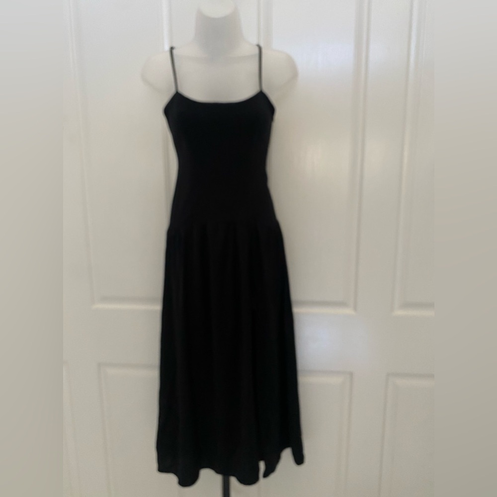 Abercrombie & Fitch Black Spaghetti Strap Dress w/Slit Sz XXSP